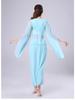 White Chiffon Flowy Yoga Top: Sleeved Dance Rhythm Modal for Performance and Spirit.