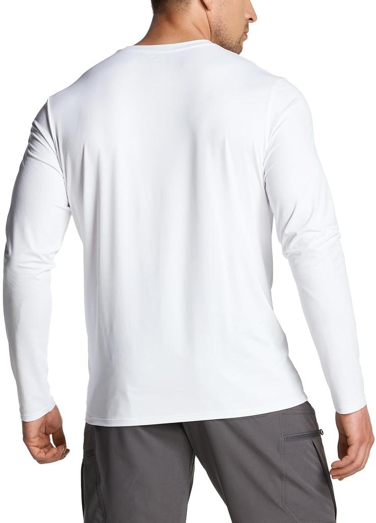 CQR Outdoor Long UV Moisture Quick Raglan Cool Everyday Strength Mountain Track Tennis Men's UPF50+ Shirt, Sleeve, Protection, Wicking, Drying, Style,