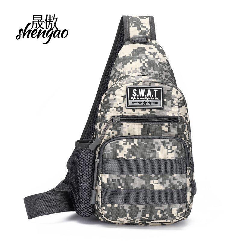 Neue Herren Camouflage Brusttasche Sport Bergsteigertasche Umhängetasche Multifunktionale Schultertasche Große Kapazität Trendtasche Herren