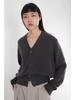 2025 Autumn/Winter Women's V-neck 100% Pure Wool Cardigan - Versatile, Soft, Thick Knit Sweater Coat