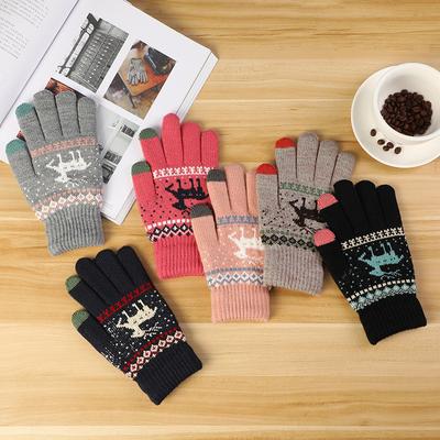 New Gloves Cute Deer Velvet Thickened Cold and Warm Riding