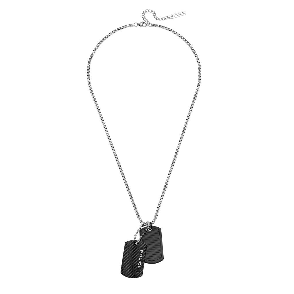 Police Men's Doubletag Stainless Steel Necklace GN0042001, Includes Exclusive Box and Paper Bag [Official Import]