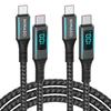 NIMASO USB C Type C Cable PD Compatible with LED Output Screen Fast Charging Type C USB C To USB C Cable Compatible with iPhone MacBook iPad Galaxy