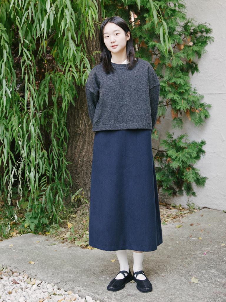 VINCENT NAVY Wool Drop Pullover_Charcoal