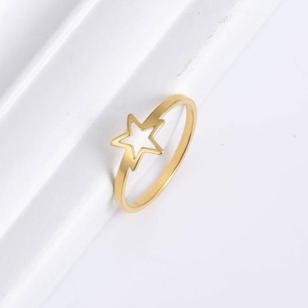 Stainless Steel Star Rings for Women Aesthetic Party Jewelry Gift for Friend
