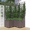 Vidaxl Garden Planter With Trellis, Brown, 80X80X136 Cm, Pp