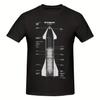 Camiseta Vintage para Hombre SpaceX Starship SN15 Dibujo Técnico Cuello Redondo Especificaciones del Cohete SpaceX Camisa Casual para Todo el Año
