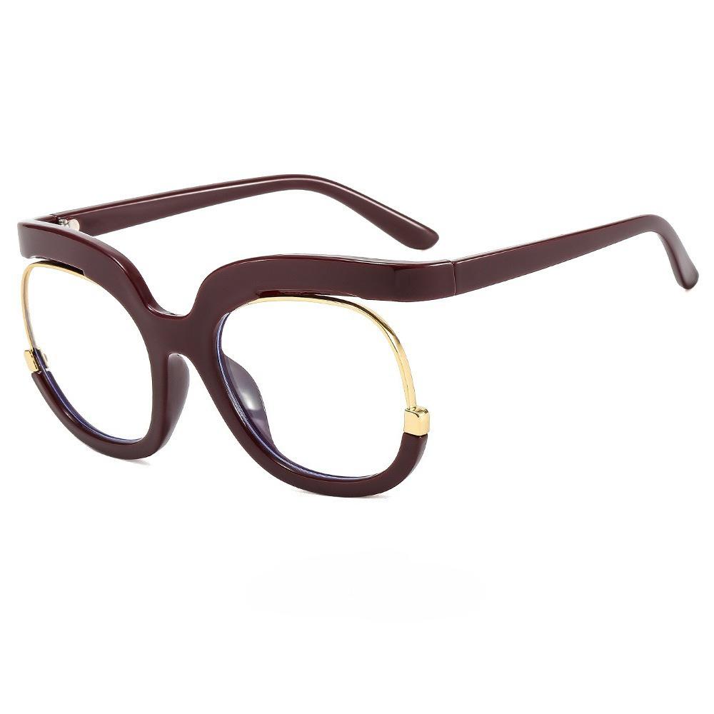 Damen Übergroße Lesebrille Herren Blaulichtfilter Alterssichtigkeit Brille Mode Einzigartige Runde Fassungen Dekorative Brille Dioptrie