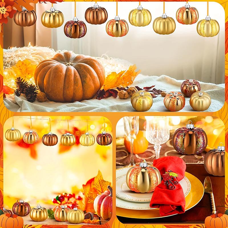 Christmas Ornament Garden Decoration Pumpkin Shape Exquisite Christmas Decoration Party Decoration 6/12PCS