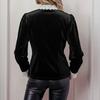 YYFS Damenmode, lässig, Frühling und Herbst, einfarbig, langärmelig, Blusen und Hemden
