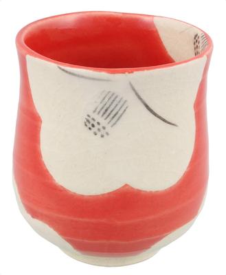 Seto Ware Goshun Kiln 200ml Tenmoku Camellia Made In Teacup, Small, Capacity, (Vermilion), Japan, 127-0038