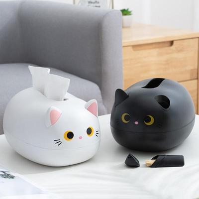 Kawaii Katzen-Taschentuchbox, Wohnzimmer, Servietten-Aufbewahrungsbox, Küchenpapierbehälter, Schreibtisch-Toilettenpapierhalter für Badezimmer, Schlafsaal