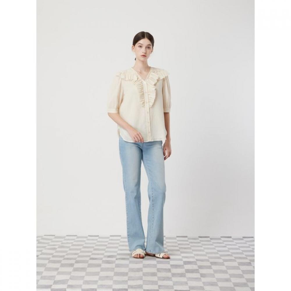 Cc Collect Crinkle Cotton Ruffle Blouse C252msc051