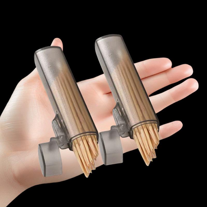 1/2/5pcs Portable Toothpick Case Mini Kitchen and Restaurant Supplies Plastic Clear Toothpick Holder for Outdoor Travel TMZ