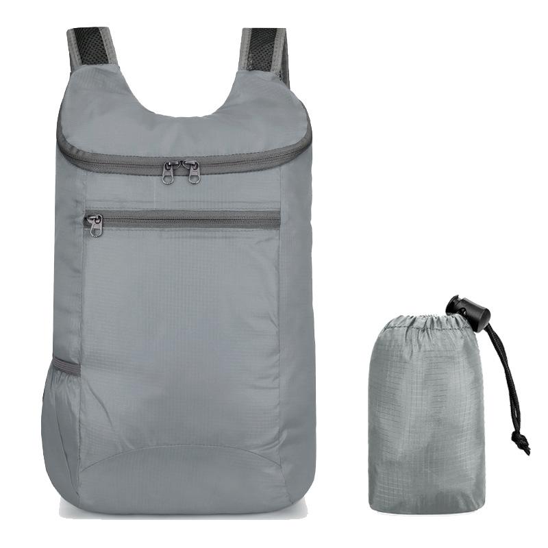Compact 20L Lightweight Foldable Backpack for Outdoor Activities 1PC темно серый