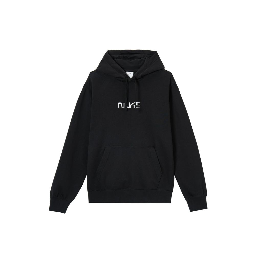Nike Solid Color Letter Print Hoodie Long Sleeve Sweatshirt Men Tops Black FB6575-010