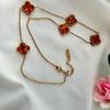 Necklaces Fashion Four-leaf Clover Necklaceelegant Double-sided Classynew Arrival5 Flower Necklacecasual