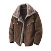 Herren Plus Size Leder- und Pelz-Reversjacke - Herbst/Winter Kollektion