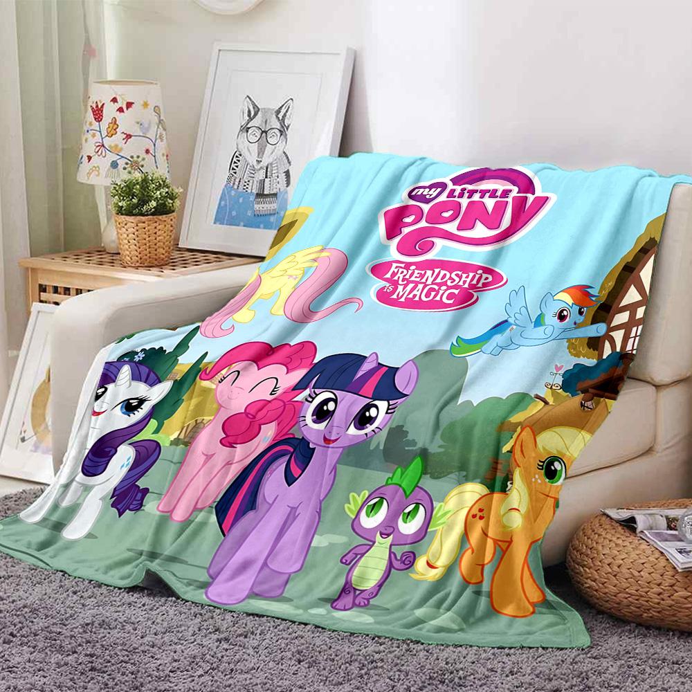 1pc Little Pony Adventure Flannel Blanket,Ultra Soft Warm Plush Throw for Home Bedroom Bed Sofa Cover Camping Picnic gift Y72438