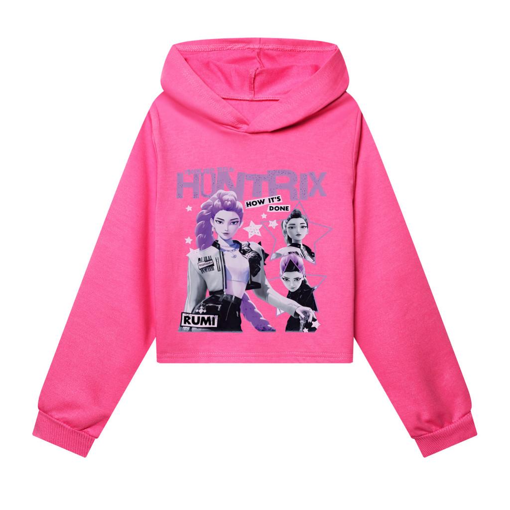 

5105 Kids Girls POP Singer Rumi Mira Zoey Printed Casual Long Sleeves Hoodies Sweatshirt Top 170cm рожевий червоний колір