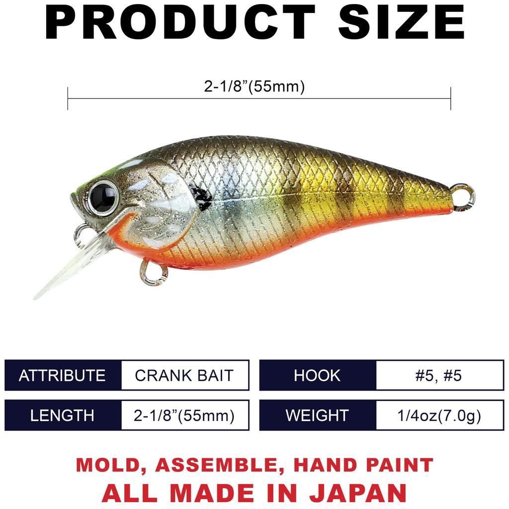 Lucky Craft USA FAT CB BDS Magic US Standard Color Fishing Lure Crankbait Flake Kabuki 1.2 - (175 Gill)
