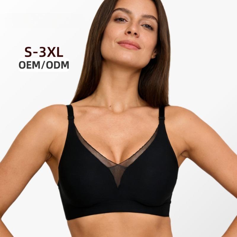 Seamless Mesh Wireless Bra for Women Gathered Lifting Anti-Sagging Comfort Intimates for Small Bust