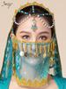 Halloween Belly Dance Beaded Scarf Veil for Women - Ancient Hanfu Style