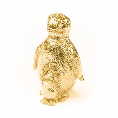 Pinguin (Mutter und Kind) 22 Karat vergoldet Hergestellt in England Tierkunst Figurenkollektion
