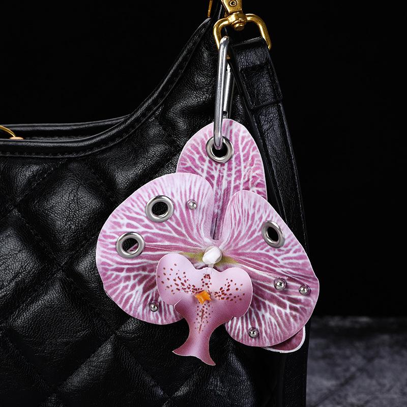 Милый Искусственный Цветок Фаленопсис Брелок Креативный Изысканный Украшение для Рюкзака Подарки Разноцветный Искусственный Цветок Брелок