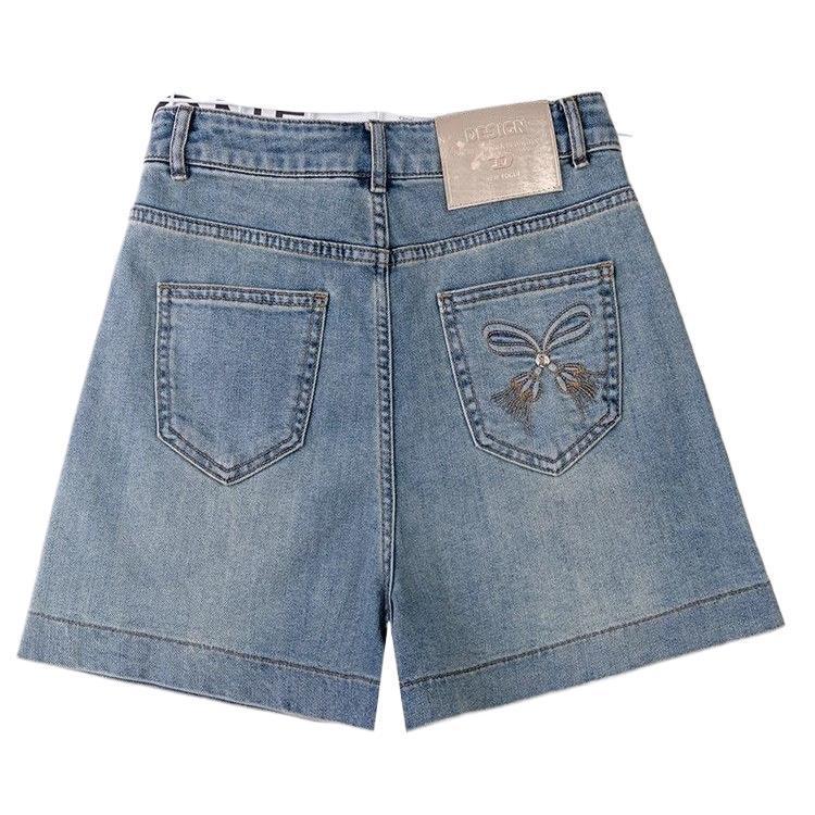Women's High-Waisted A-Line Denim Shorts - Summer 2026 Slimming Loose Fit