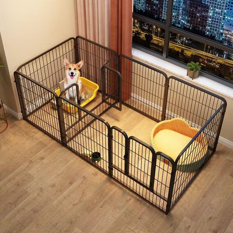 Recinto Gioco per Animali da Interno per Cani Piccoli Medi Casa Portatile per Cuccioli con Porta Gabbia in Metallo Ferro per Teddy Barriera Domestica Recinto per Cani