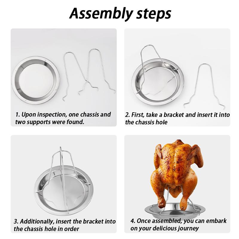 Braten Grill Ständer Hähnchenbräter Rack Küche Outdoor Bbq Werkzeuge Kohlenstoffstahl Antihaft-gegrillte Hähnchenplatte