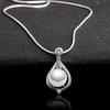 Fashion Jewelry Silver Plated Crystal Pearl Pendant Necklace Chain Women Gift