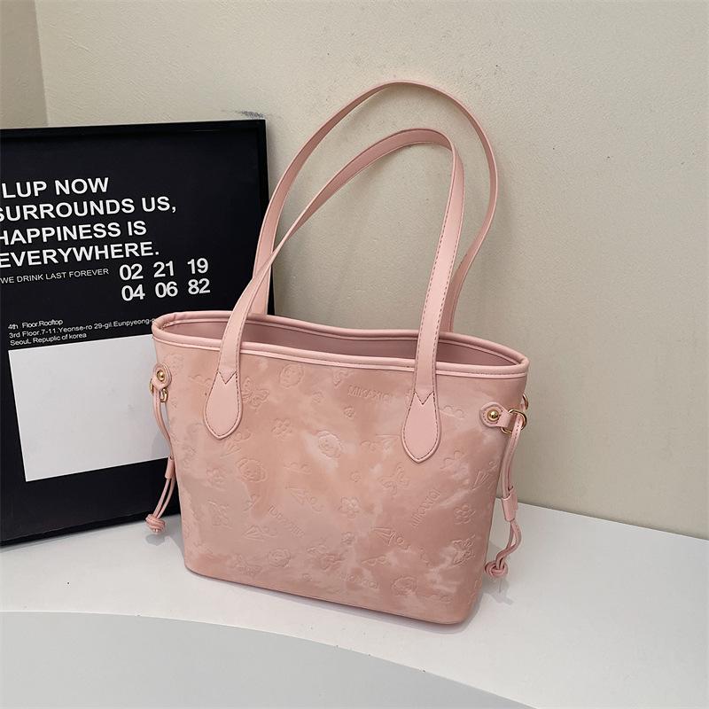 Large-capacity bag women's 2025 new high-end college student class shoulder bag women's portable commuter tote bag