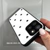 Black Heart Pattern Phone Case for HONOR X8a 5G X8 X7d 4G X7c Acrylic Back TPU Bumper Shockproof Protective Cover, Minimalist Korean Style