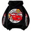 Fashion Children Hoodie, Cartoon Racing Car With Checkered Flag Print Pullover Sweatshirt, Fall Winter Sport Long Sleeve Top For Kids Everyday Wearing