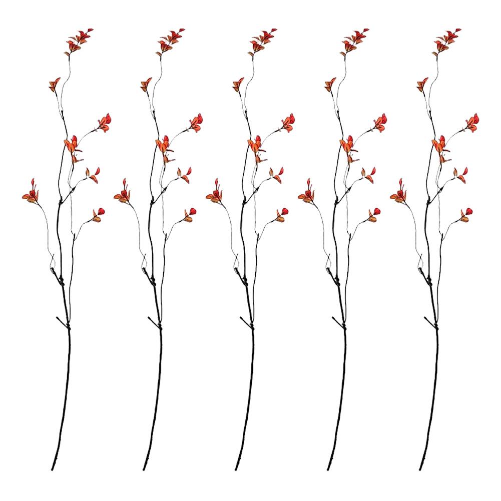 5Pcs Fall Leaves Stems Decorative Fake Fall Greenery Branches Fake Leaves Fall Decorations for Home Office Banquet Decor