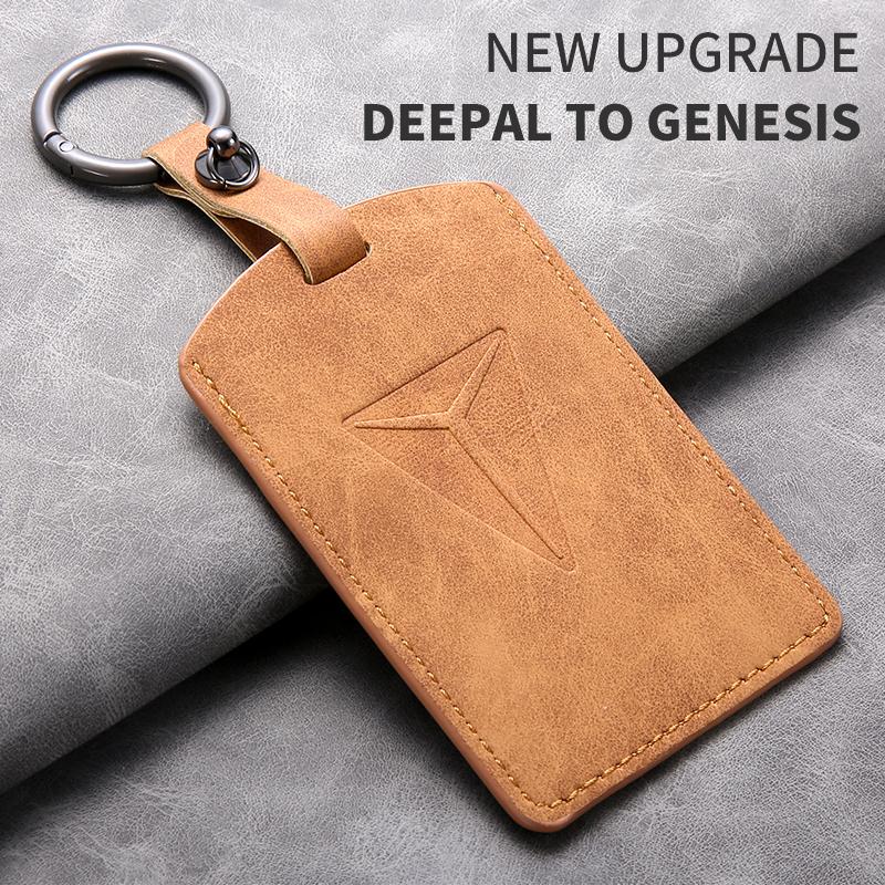 For Changan Deepal S7 SL03 NFC Card Sheepskin Car Key Case Remote Cover Shell Keychain Ring Holder Fob Bag Interior Accessories