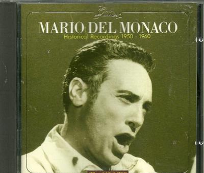 CD MARIO DEL MONACO - Historical Recordings 1950/60 GL305 Gala 1989 Non Japan Classical Used
