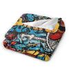 Cartoon Cute Doodle Blankets Quality Warm Soft  Throw Blanket Spring Kids Adult Outdoor Novelty Bedspread