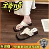 Women's slope heel flip-flops summer wear new fashion vacation cold slippers beach