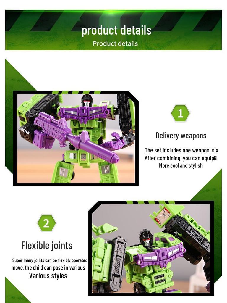 Little Hercules Six-in-One Excavator Robot Toy Set for Kids