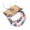 Couple Bracelets, Rainbow Gemstone Beaded Set of 2