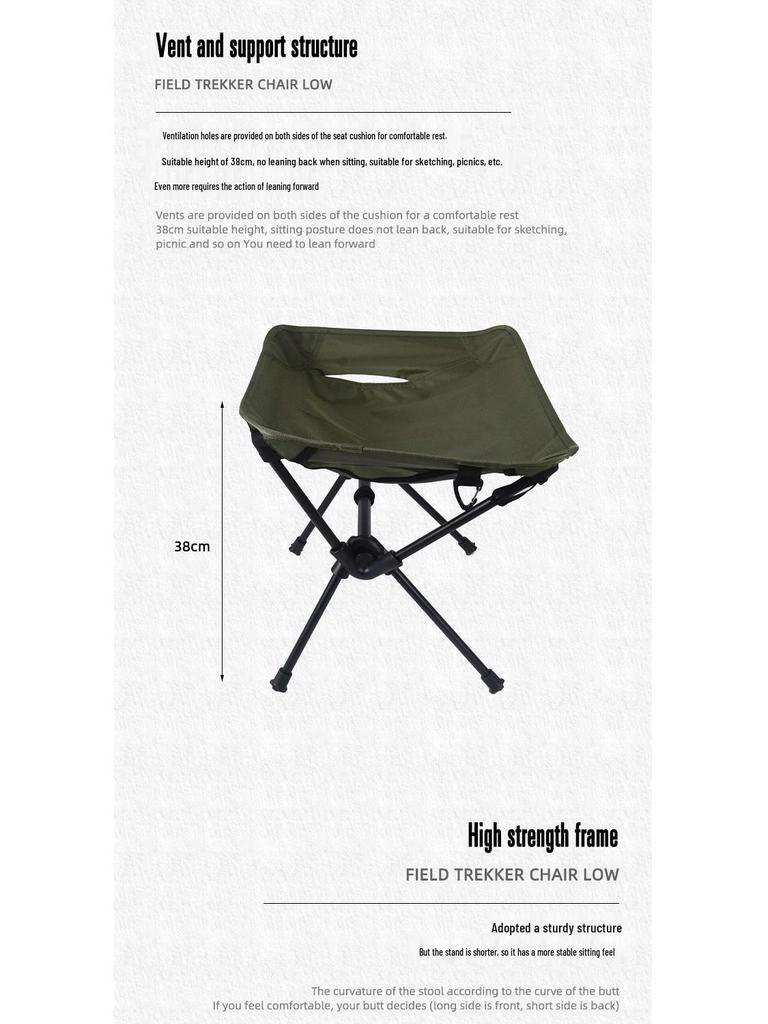 Ultra-Light Outdoor Folding Chair for Camping, Fishing, Sketching - Portable Aluminum Stool
