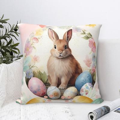 Eggs Bunny Easter Rabbit Pillowcases Bed Car Cushion Case Cute Home Decoration Pillow Cover 40*40