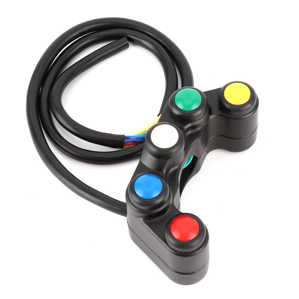 5 Buttons ATV Motorcycle Control Switch Assembly for 22mm (78in) Handlebar with Waterproof Handle