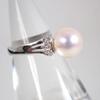 [Used] Pt900 Akoya Pearl 8.7mm Diamond Ring / J49-3