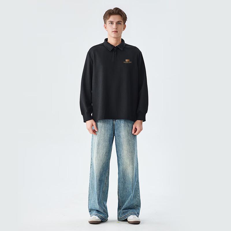 Mark Fairwhale Men's Waffle Knit Long-Sleeve Polo Shirt