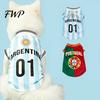 Football Style Pet Shirt Dog Soccer Jersey Breathable T-Shirt Sports T-shirt Apparel Summer Clothes for Small Medium Dogs Cats Active Outfit