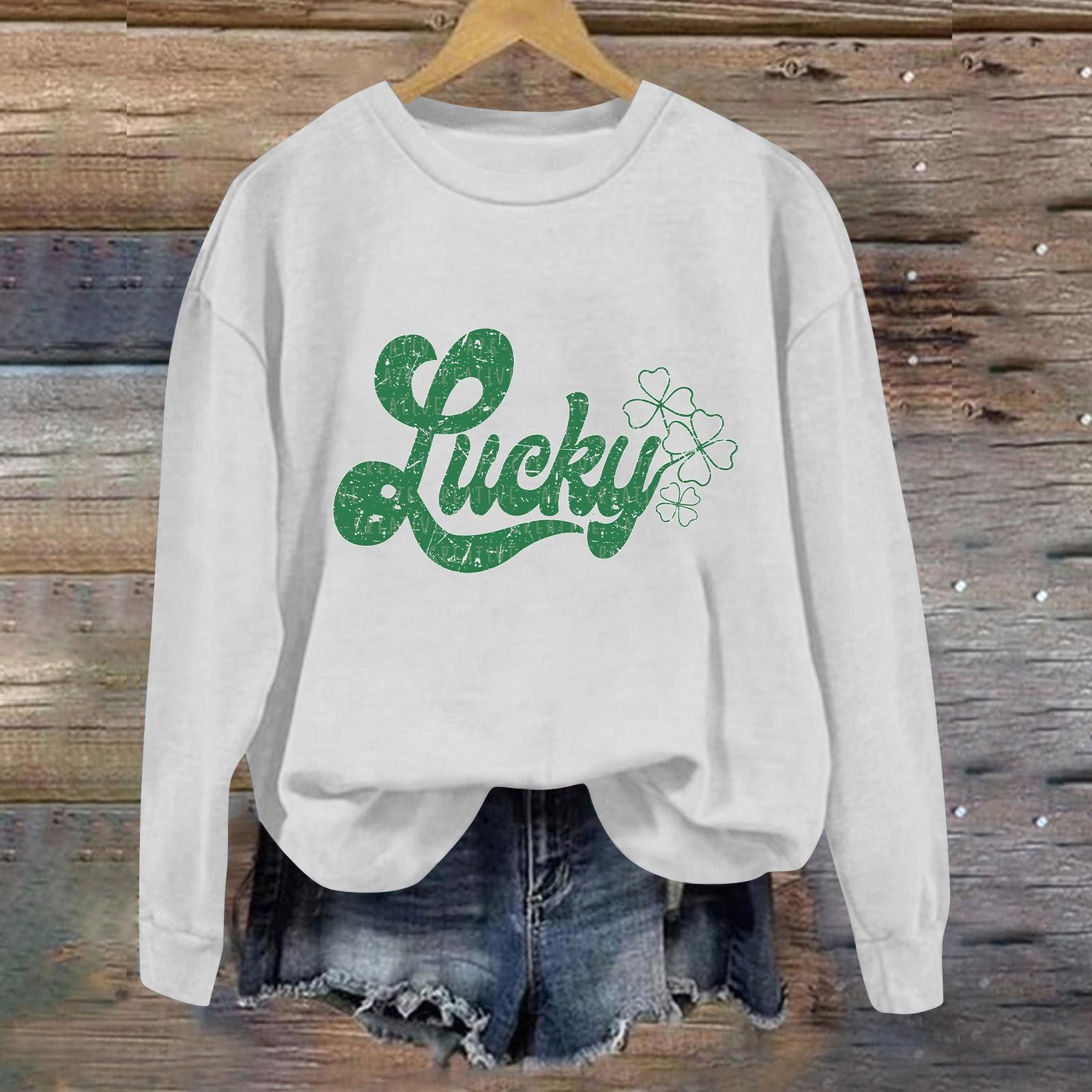 

Жіночий модний светр з круглим вирізом і принтом з довгими рукавами S білий